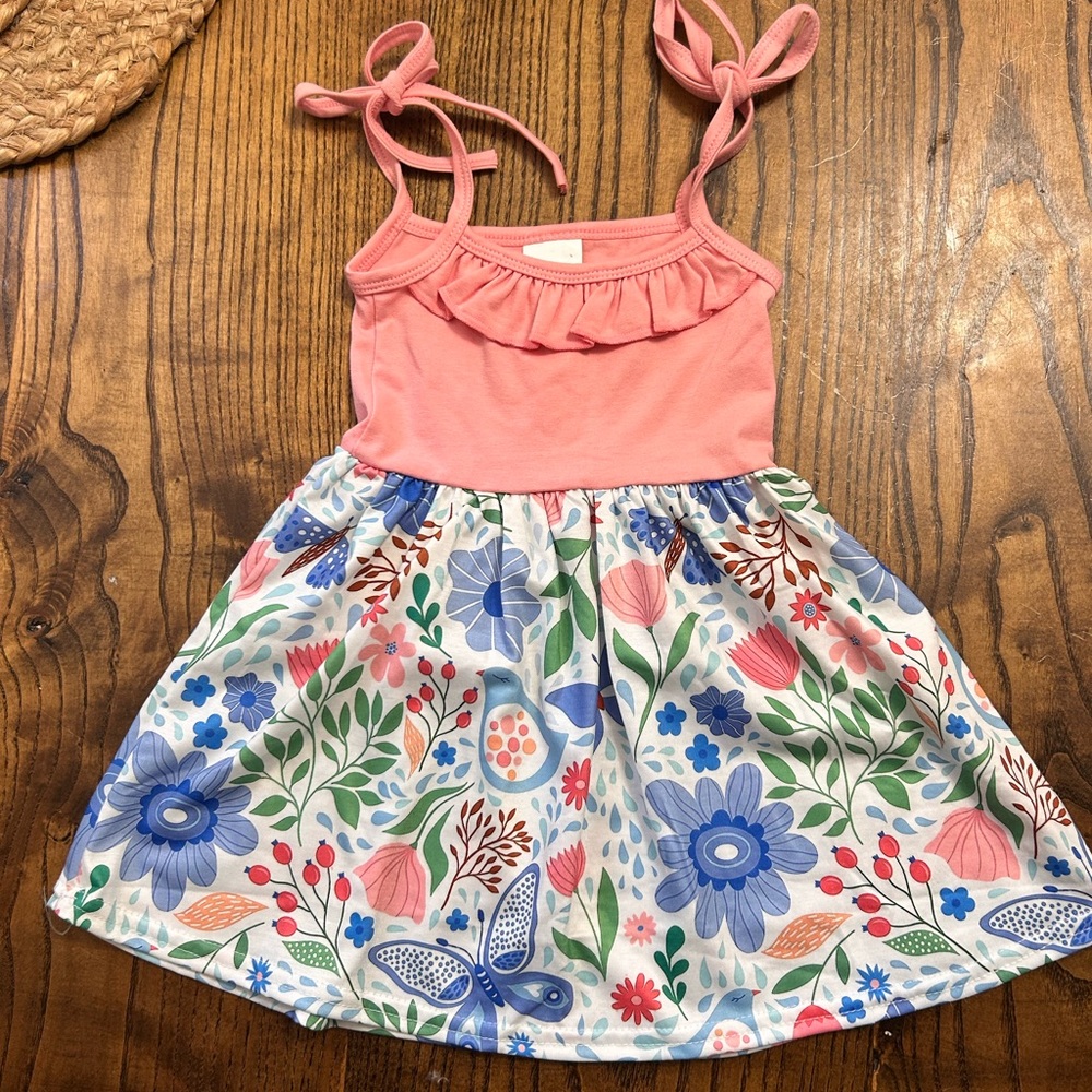 Floral Pink and Blue Dress NWOT